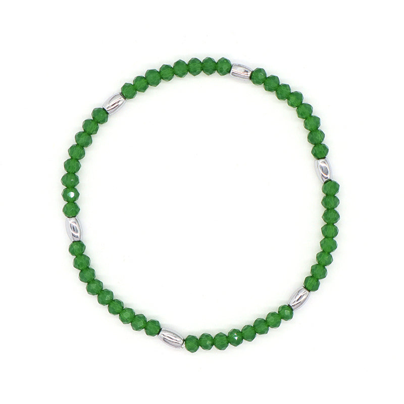 OEM Wholesale Custom Women Handmade China Factory Jewelry Ajustable Colorful Elastic Glass Crystal Hematite Beaded Bracelet