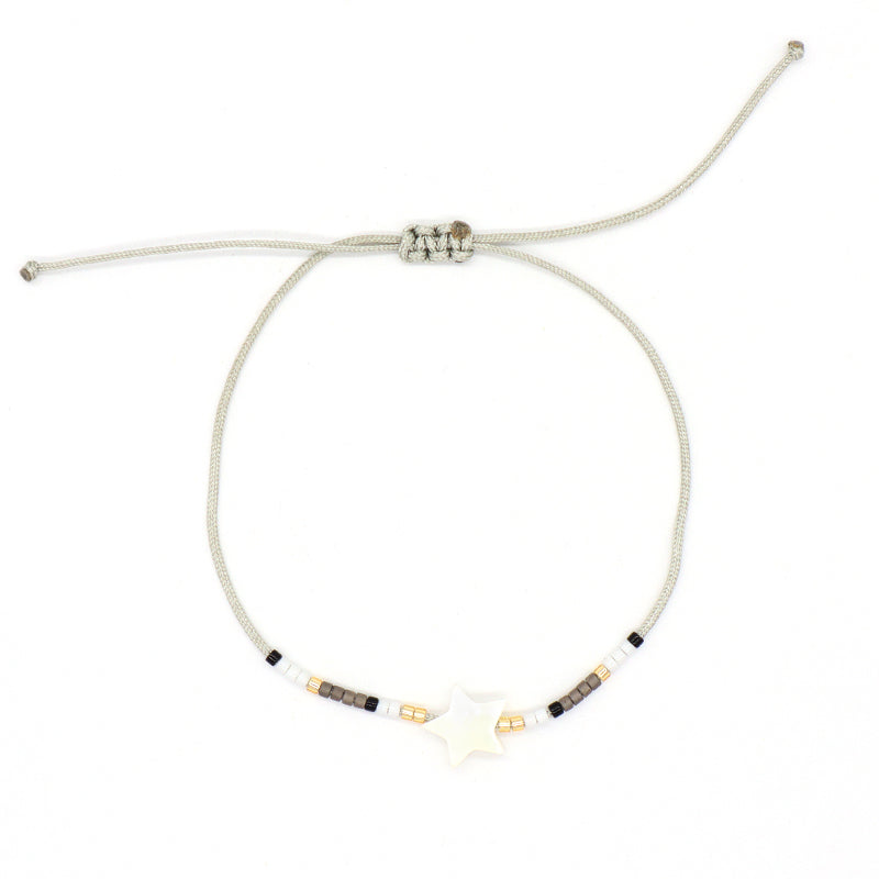 New Arrival Wholesale Fashion Jewelry Handmade Custom Adjustable Braided Woven Macrame Shell Star Charm Miyuki Beads Bracelet