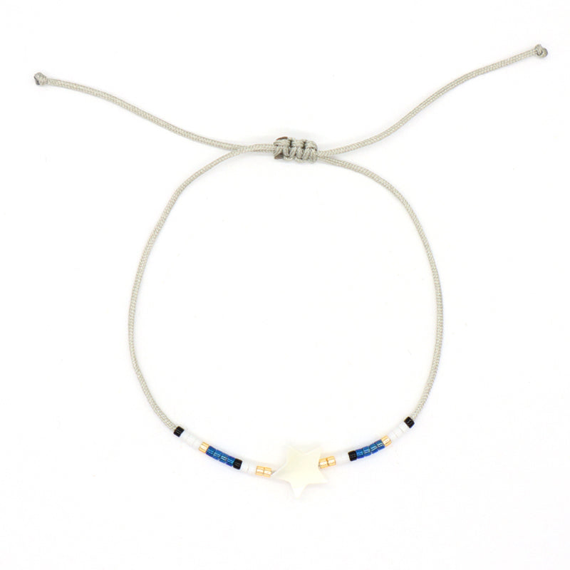 New Arrival Wholesale Fashion Jewelry Handmade Custom Adjustable Braided Woven Macrame Shell Star Charm Miyuki Beads Bracelet