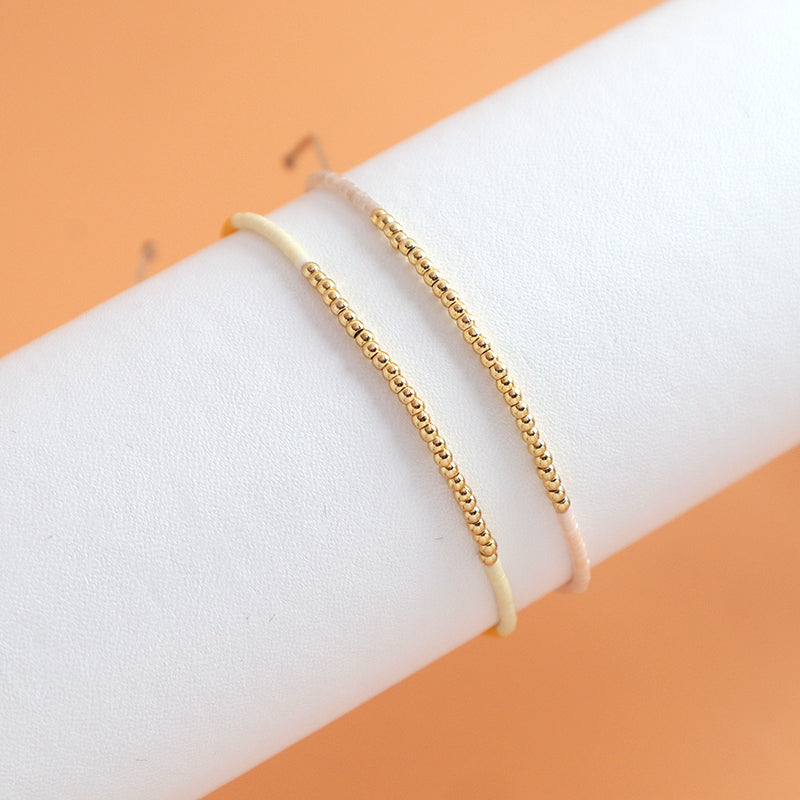 Gold Plated Beaded Women Fashion Braided Jewelry Gift Custom Wholesale Woven Handmade Adjustable Miyuki Macrame Cord Bracelet