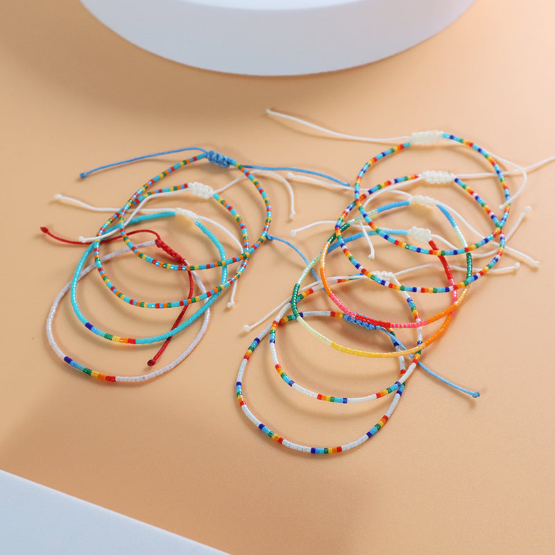 OEM Handmade Manufacture Custom China Factory Trendy Women Gift Jewelry Adjustable Braided Woven Macrame Miyuki Beads Bracelet
