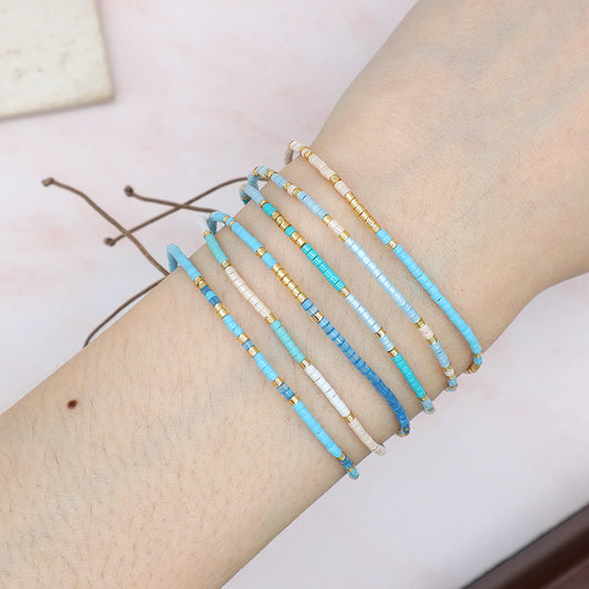 Handmade Customized Jewelry Fashion Design Wholesale OEM Factory Adjustable Braided Woven Macrame Miyuki Bracelet For Women