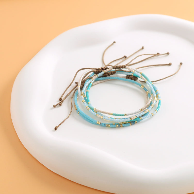 Handmade Customized Jewelry Fashion Design Wholesale OEM Factory Adjustable Braided Woven Macrame Miyuki Bracelet For Women