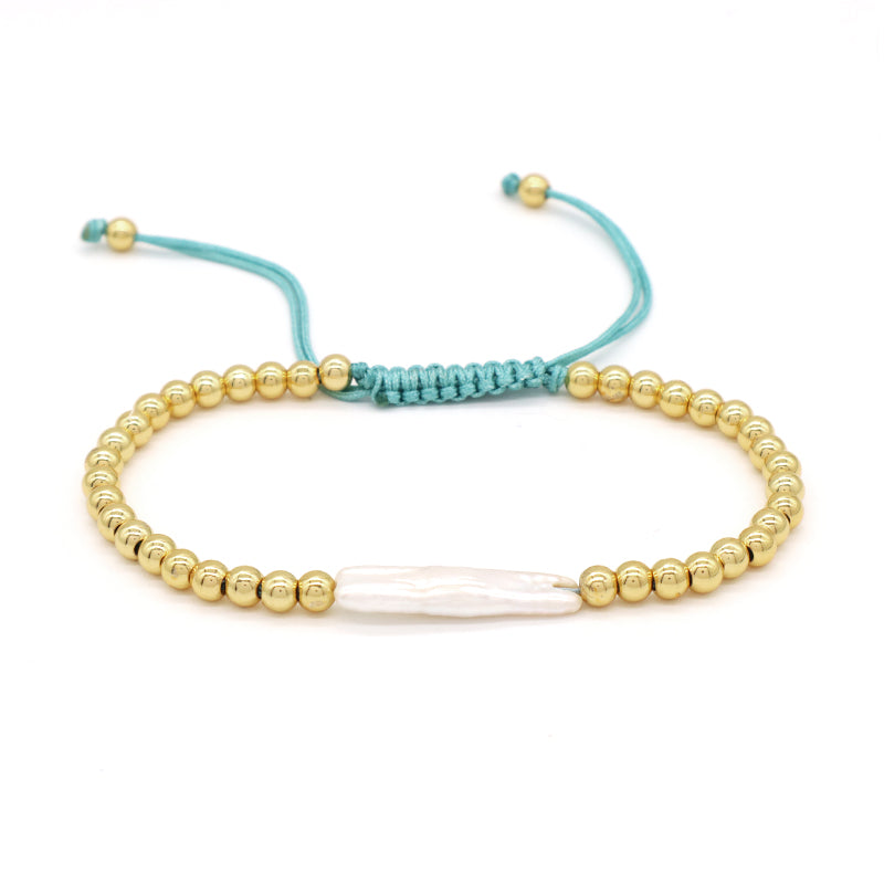 Variouis Friendship OEM Custom Gold Plated 4mm Beads Jewelry CZ Handmade Woven Braided Elephant Flower Freshwater Pearl Bracelet