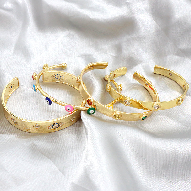 Simple Design Newest Custom Wholesale Fashion Women Gift China Factory Manufacture Gold Plated Brass Bangle Bracelet