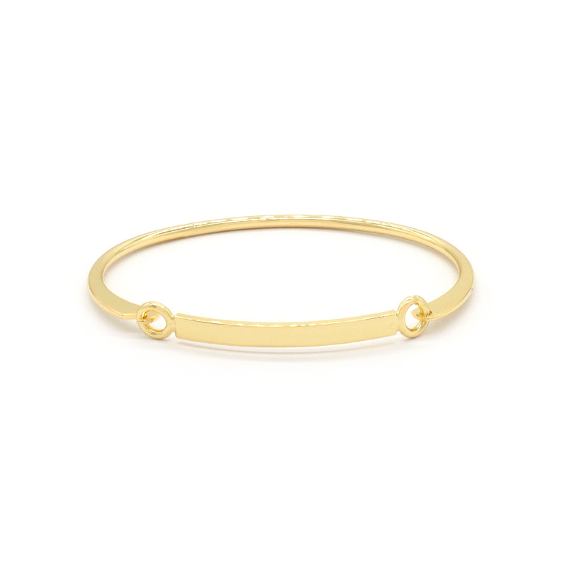 Newest Custom Wholesale Simple Design Fashion Women Gift China Factory Manufacture Gold Plated Brass Bangle Bracelet