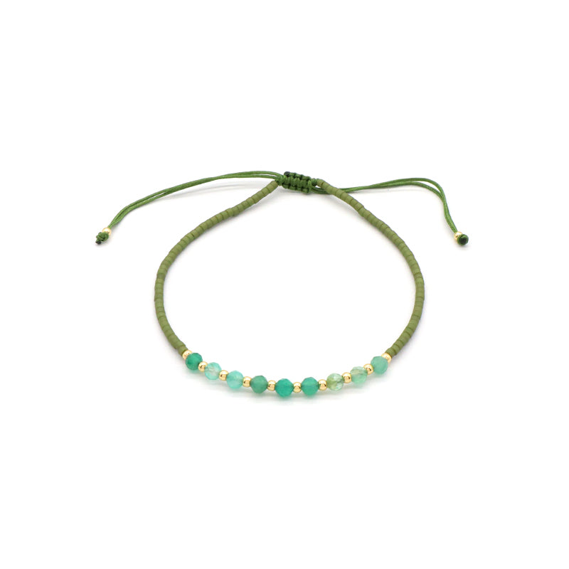 Custom Fashion Handmade Wholesale Women Ajustable OEM Macrame Ajustable MIYUKI Fresh Water Pearl Natural Stone Bracelet
