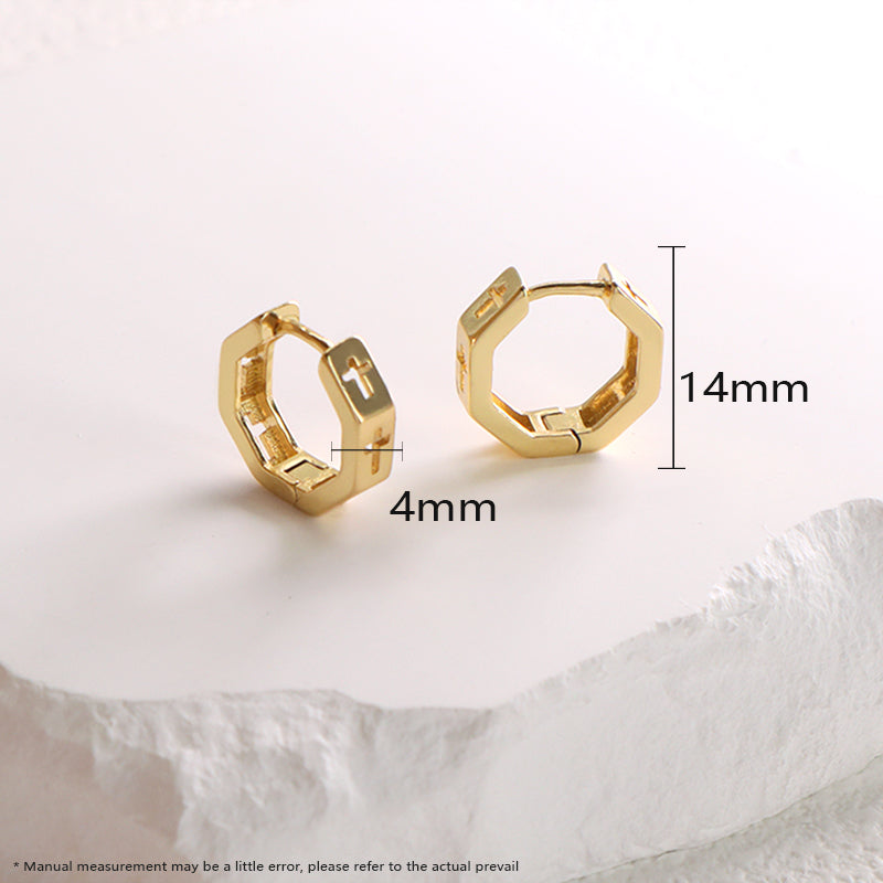 Hot Sale Newest Wholesale Custom Dainty Trendy Small Gold Cross Earrings Jewelry Gold Plated Cross Hoop Earrings For Women