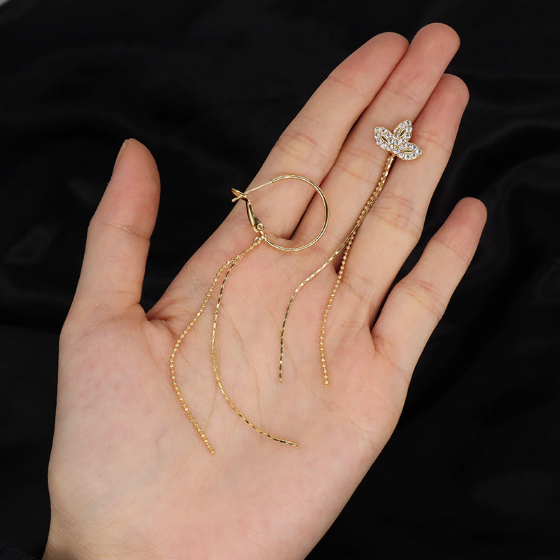 New Bulk Sale Fashion Custom Gold Drop Earrings Stud Hoop Earrings Jewelry Gold Plated CZ Long Tassel Earrings For Women