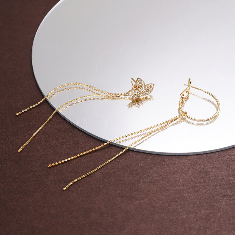 New Bulk Sale Fashion Custom Gold Drop Earrings Stud Hoop Earrings Jewelry Gold Plated CZ Long Tassel Earrings For Women