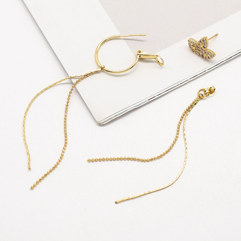 New Bulk Sale Fashion Custom Gold Drop Earrings Stud Hoop Earrings Jewelry Gold Plated CZ Long Tassel Earrings For Women