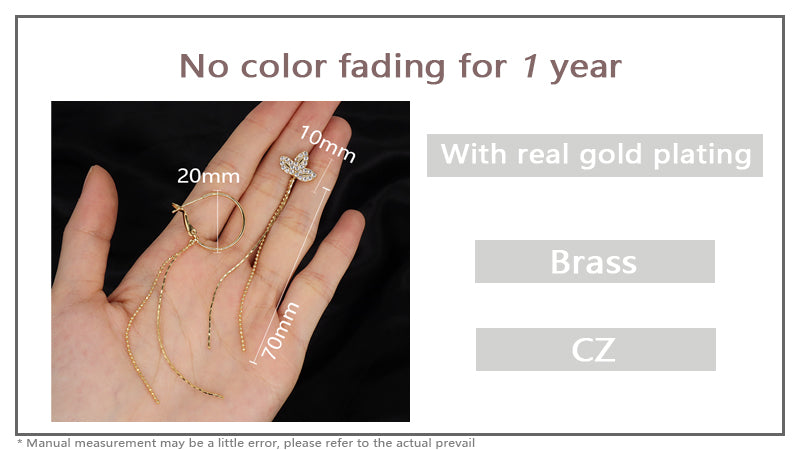 New Bulk Sale Fashion Custom Gold Drop Earrings Stud Hoop Earrings Jewelry Gold Plated CZ Long Tassel Earrings For Women