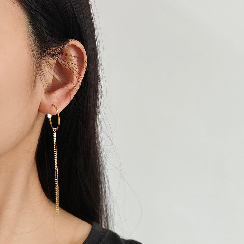 New Bulk Sale Fashion Custom Gold Drop Earrings Stud Hoop Earrings Jewelry Gold Plated CZ Long Tassel Earrings For Women