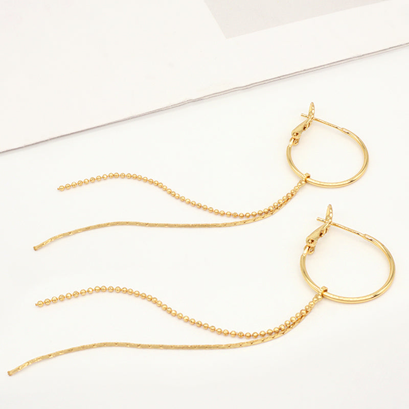 New Bulk Sale Fashion Custom Gold Drop Earrings Stud Hoop Earrings Jewelry Gold Plated CZ Long Tassel Earrings For Women