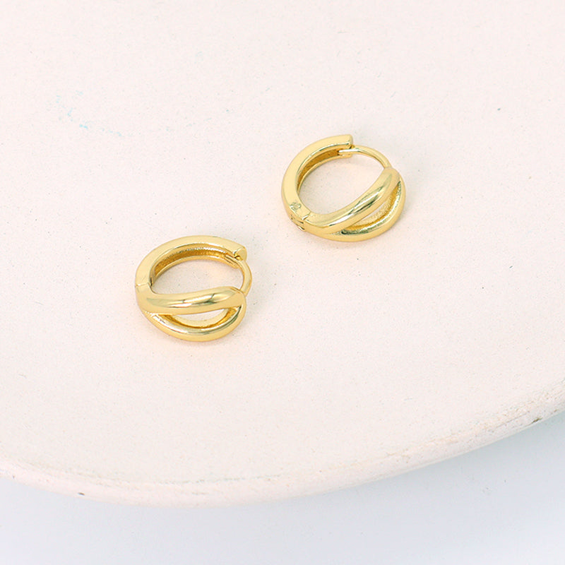 Manufacture Wholesale Women Fashion Custom Gold Filled Love Heart Earrings Hoop Jewelry Gift Gold Plated CZ Heart Hoop Earrings