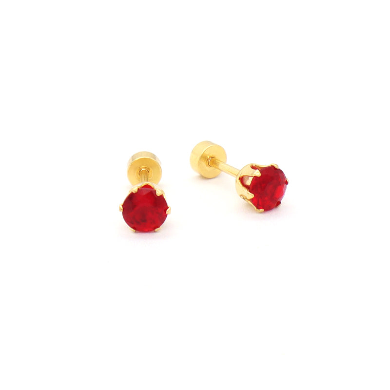 Classic Design Wholesale Custom Dainty Red Pink Blue Black Gold Plated Stainless Steel Glass Crystal Stud Earrings For Women