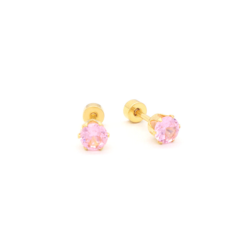 Classic Design Wholesale Custom Dainty Red Pink Blue Black Gold Plated Stainless Steel Glass Crystal Stud Earrings For Women