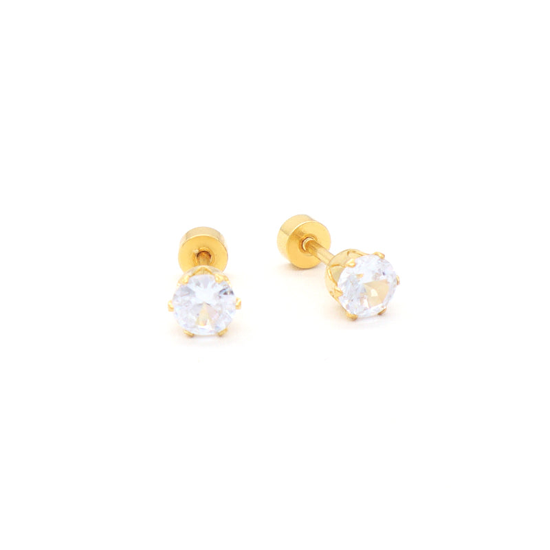Classic Design Wholesale Custom Dainty Red Pink Blue Black Gold Plated Stainless Steel Glass Crystal Stud Earrings For Women