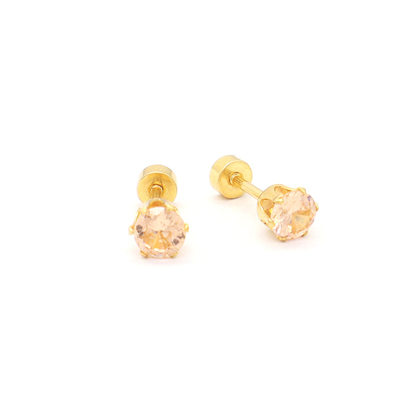 Classic Design Wholesale Custom Dainty Red Pink Blue Black Gold Plated Stainless Steel Glass Crystal Stud Earrings For Women