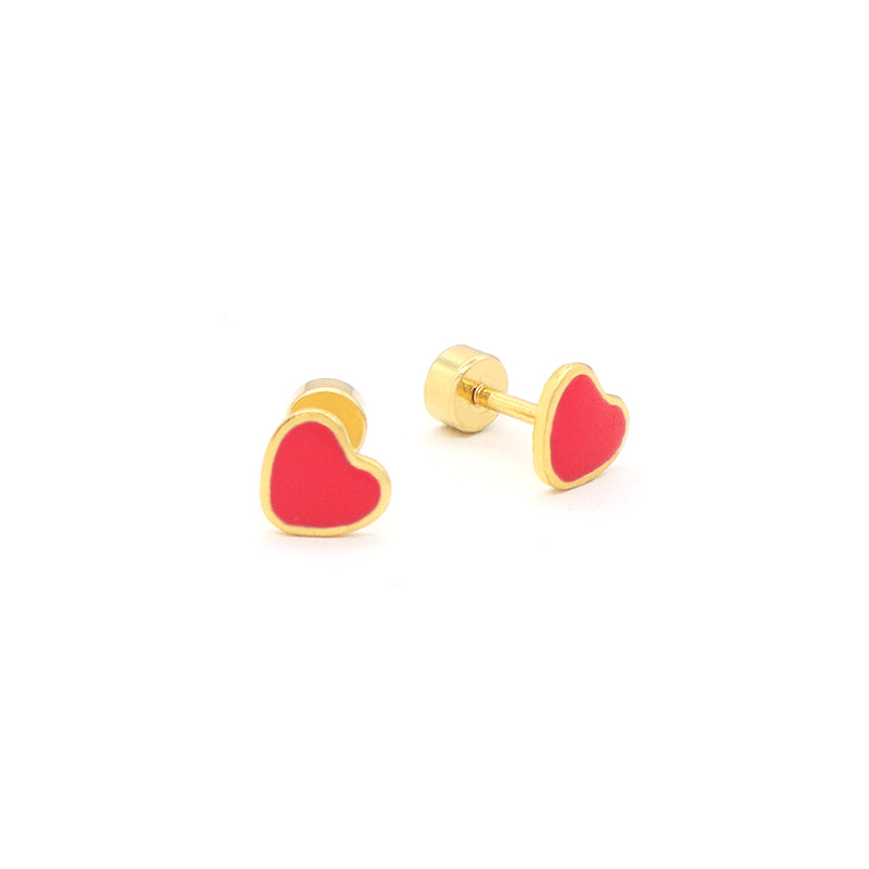 Custom Dainty Wholesale Love Heart Earrings Stud Jewelry Gold Plated Stainless Steel Enamel Heart Stud Earrings For Women Gift