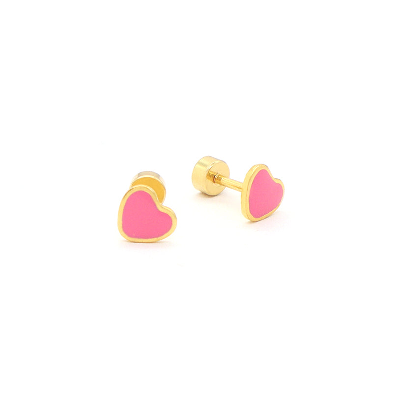 Custom Dainty Wholesale Love Heart Earrings Stud Jewelry Gold Plated Stainless Steel Enamel Heart Stud Earrings For Women Gift