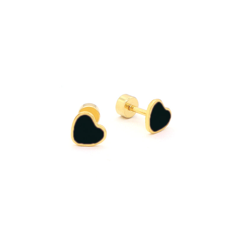 Custom Dainty Wholesale Love Heart Earrings Stud Jewelry Gold Plated Stainless Steel Enamel Heart Stud Earrings For Women Gift