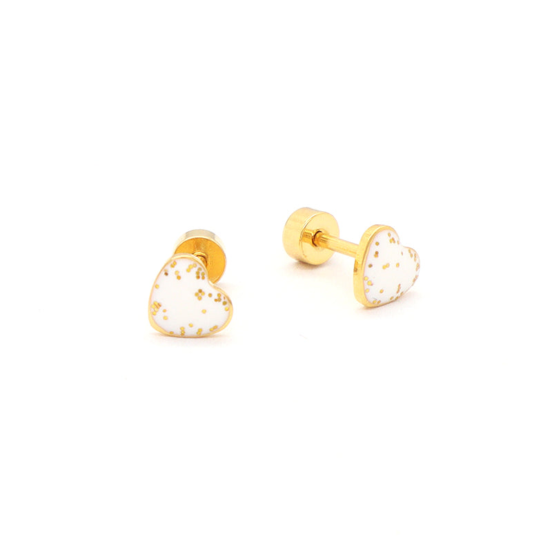 Heart Shape Earrings Stud Jewelry Custom Wholesale Gold Plated Stainless Steel Enamel Love Heart Stud Earrings For Women Gift