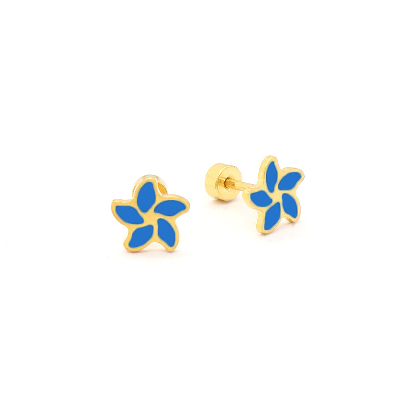 Fashionable Custom Wholesale Flower Earrings Stud Jewelry Women Gift Gold Plated Enamel Flower Stainless Steel Stud Earrings