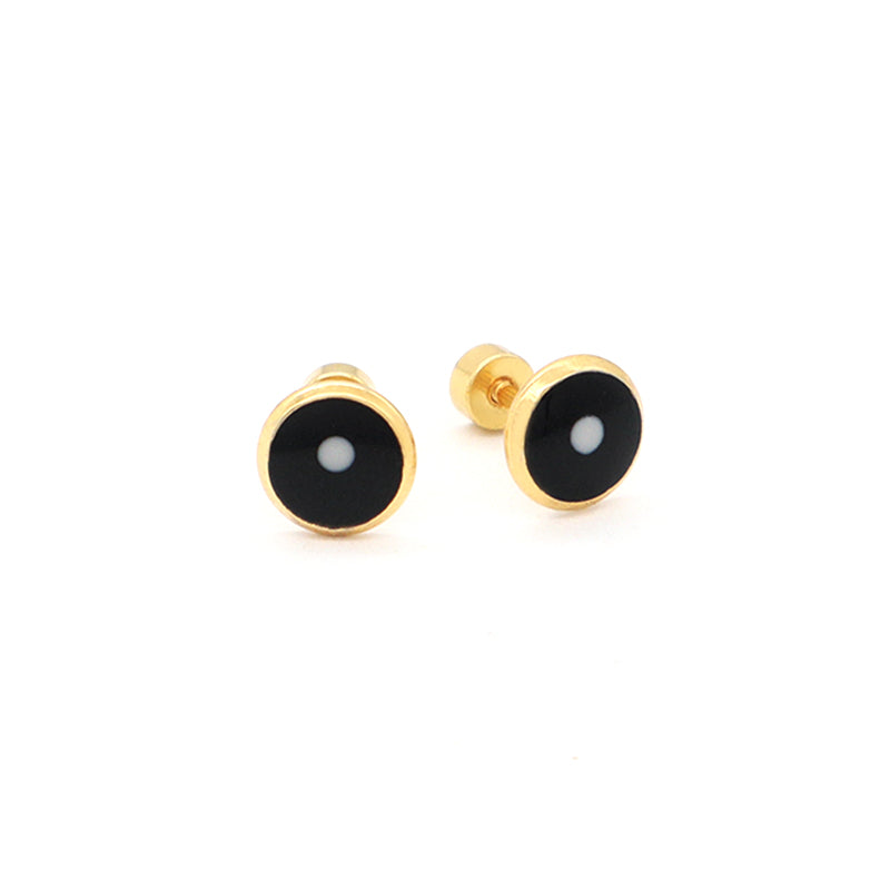Fashion Design Wholesale Custom Yellow White Blue Black Jewelry Gold Plated Evil Eyes Stainless Steel Stud Earrings For Women