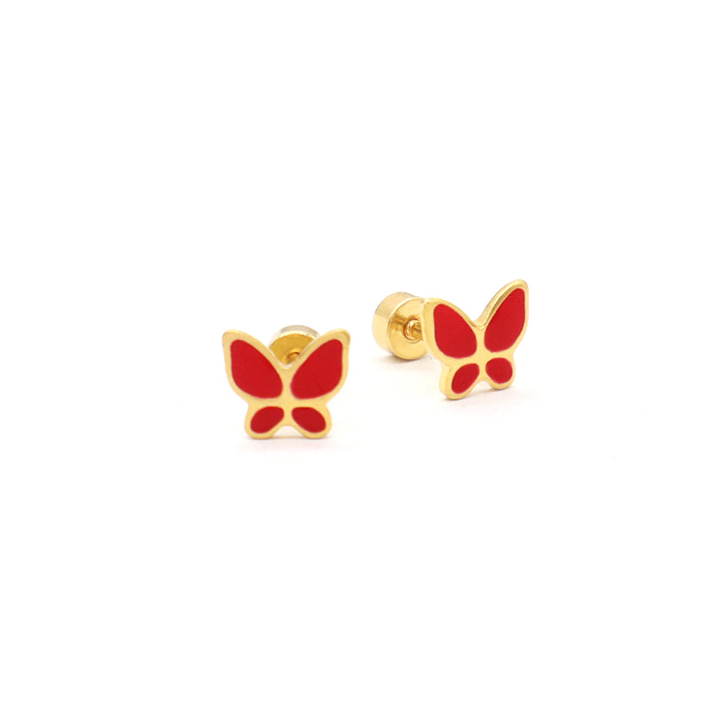 Custom Fashion Wholesale Butterfly Earring Stud Jewelry Gift Gold Plated Stainless Steel Butterfly Stud Earrings For Women