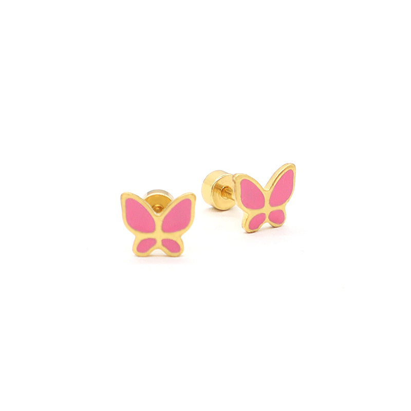 Custom Fashion Wholesale Butterfly Earring Stud Jewelry Gift Gold Plated Stainless Steel Butterfly Stud Earrings For Women