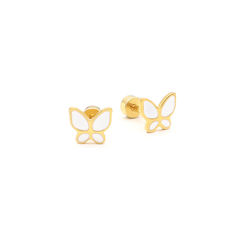 Custom Fashion Wholesale Butterfly Earring Stud Jewelry Gift Gold Plated Stainless Steel Butterfly Stud Earrings For Women