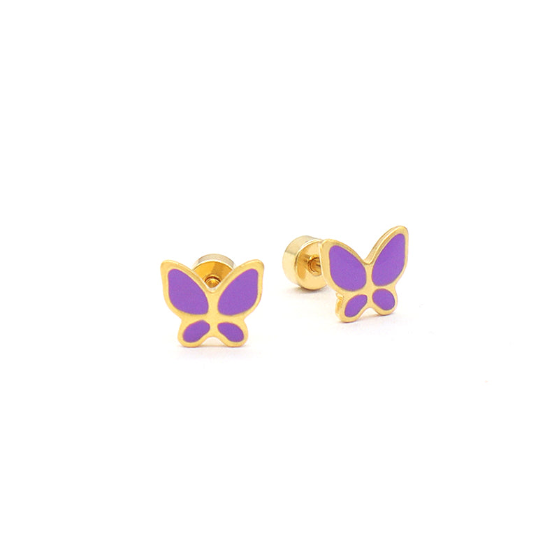 Custom Fashion Wholesale Butterfly Earring Stud Jewelry Gift Gold Plated Stainless Steel Butterfly Stud Earrings For Women