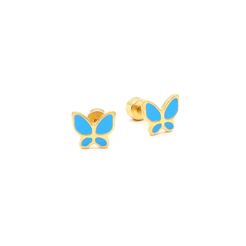 Custom Fashion Wholesale Butterfly Earring Stud Jewelry Gift Gold Plated Stainless Steel Butterfly Stud Earrings For Women
