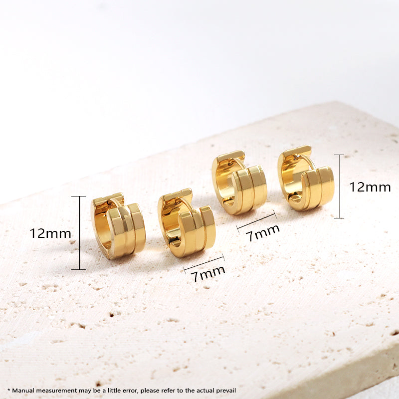 New Arrival Custom Fashion Wholesale Small Hoop Earring Women Gift Jewelry Gold Plated Stainless Steel Huggie Hoop Earrings
