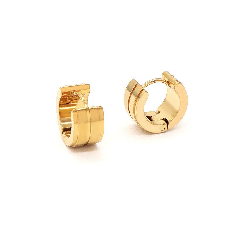 New Arrival Custom Fashion Wholesale Small Hoop Earring Women Gift Jewelry Gold Plated Stainless Steel Huggie Hoop Earrings