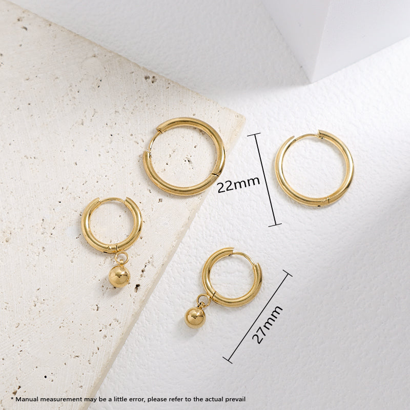Newest Fashion Huggie Hoop Earring Women Gift Jewelry Wholesale Factory Custom Gold Plated Stainless Steel Hoop Earrings