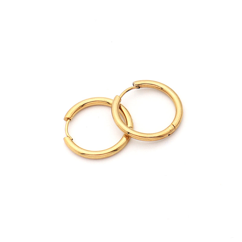 Newest Fashion Huggie Hoop Earring Women Gift Jewelry Wholesale Factory Custom Gold Plated Stainless Steel Hoop Earrings