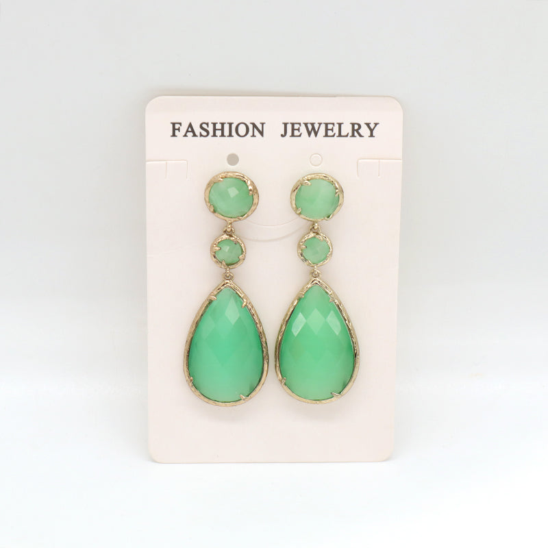 Unique Design Healing Stone Drop Earrings Stud Jewelry Women Gift Custom Colorful Gold Plated Dangle Natural Stone Earrings