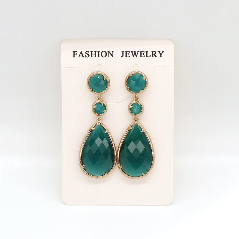 Unique Design Healing Stone Drop Earrings Stud Jewelry Women Gift Custom Colorful Gold Plated Dangle Natural Stone Earrings