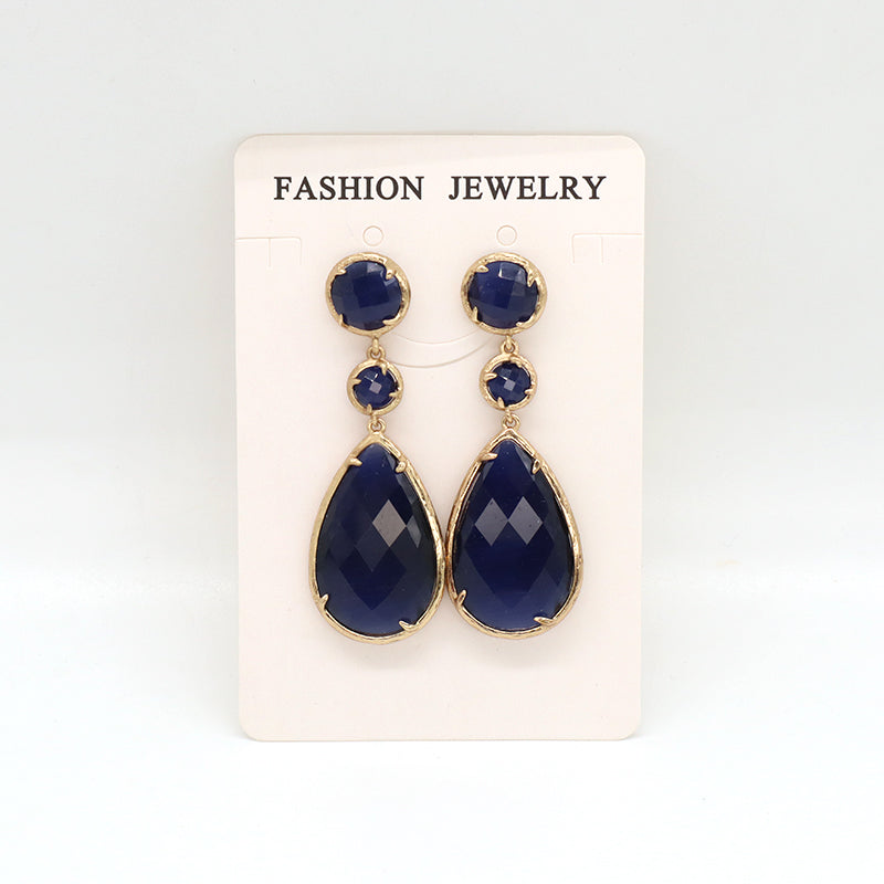 Unique Design Healing Stone Drop Earrings Stud Jewelry Women Gift Custom Colorful Gold Plated Dangle Natural Stone Earrings
