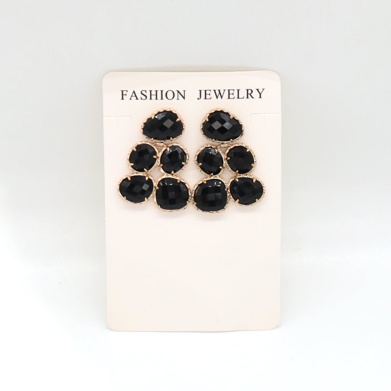 Hot Selling Custom Blue Green Pink Grey Black Earrings Stud Jewelry Women Gold Plated Grape Shape Healing Natural Stone Earrings