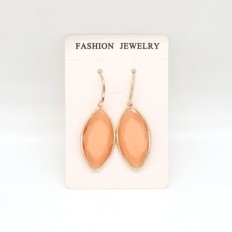 New Bulk Sale Various Colorful Custom Women White Pink Blue Earrings Hook Jewelry Gold Plated Healing Natural Stone Hook Earring