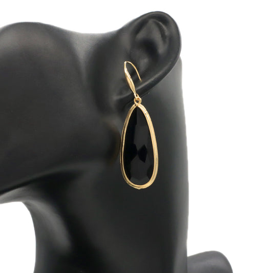 Newest Wholesale Customized China Factory Gooseneck Dangle Earrings Jewelry Gold Plated Natural Stone Drop Earrings For Women Gift