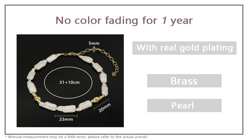 Wholesale Handmade China Factory Fashionable Custom Gold Plated Brass Natural Freshwater Pearl Choker Necklace For Women Gift