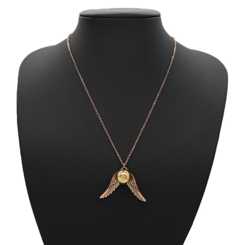 Unique Design Fashion Wholesale Custom China Factory Jewelry Rose Gold Plated Stainless Steel Wing Pendant Necklace For Women