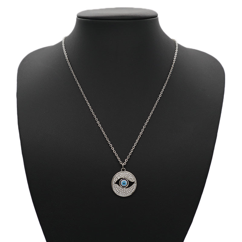 Wholesale New Fashion Custom Women Devil Eyes Charm Jewelry Gold Plated CZ Stainless Steel Turkish Evil Eyes Pendant Necklace