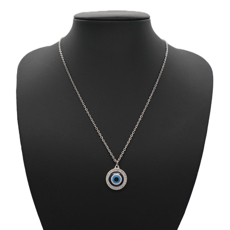 Newest Fashion Factory Wholesale Customized Jewelry Gold Plated CZ Stainless Steel Evil Eyes Pendant Necklace For Women Gift