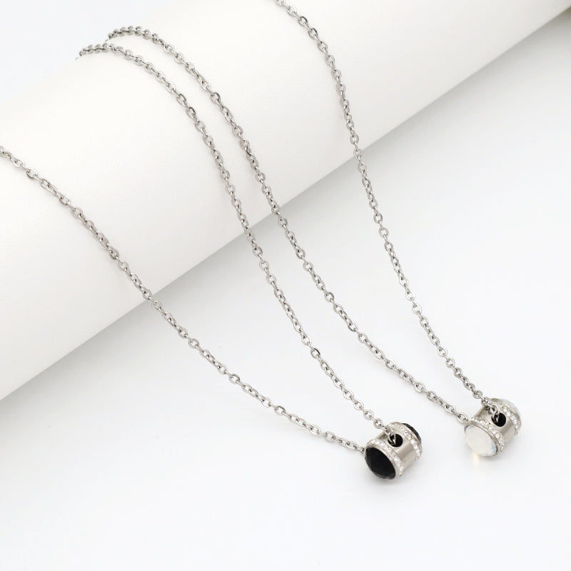 Custom China Factory New Fashion Wholesale Connector Charm Jewelry CZ No Tarnish Stainless Steel Pendant Necklace For Women