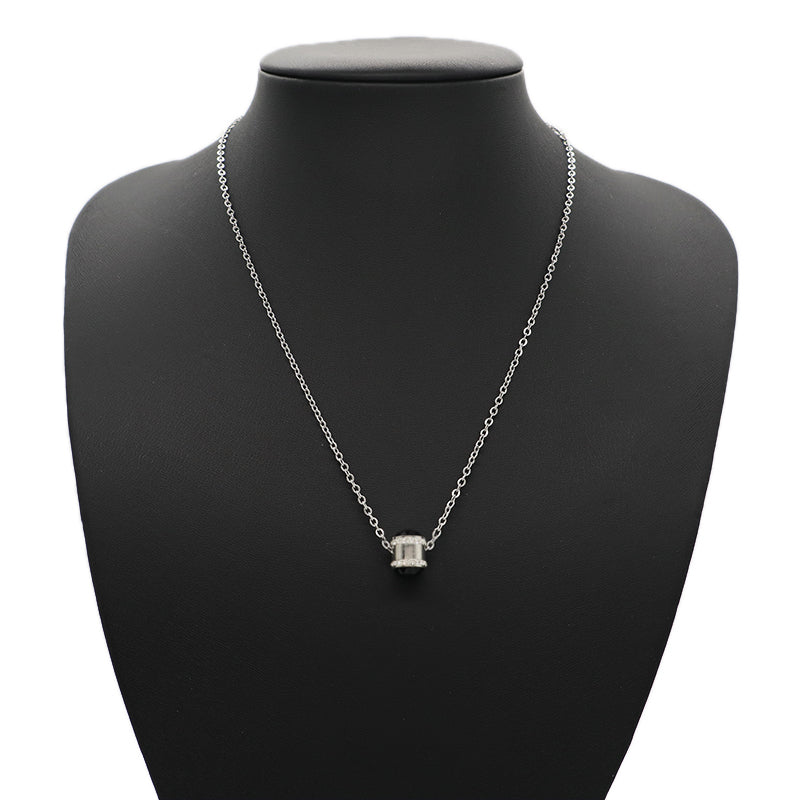 Custom China Factory New Fashion Wholesale Connector Charm Jewelry CZ No Tarnish Stainless Steel Pendant Necklace For Women